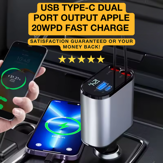 Simplify Your Life – 4 in 1 Retractable Phone Charger for Car | AngelToShop™