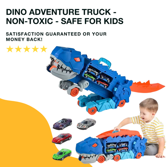 Transport Dinosaur Truck with Foldable Sliding - Non-Toxic - 100% Safe for Kids